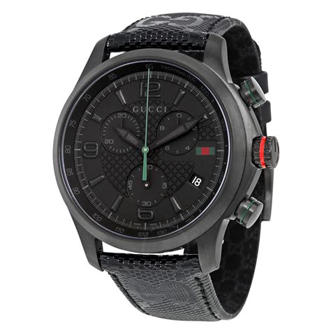 gucci gunmetal tone chronograph watch.